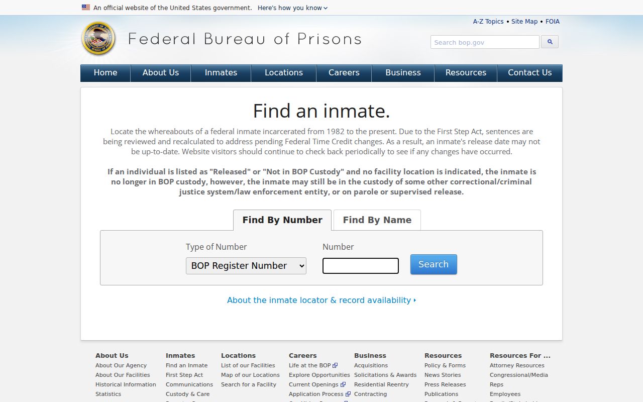Franklin County arrest search federal inmate locator