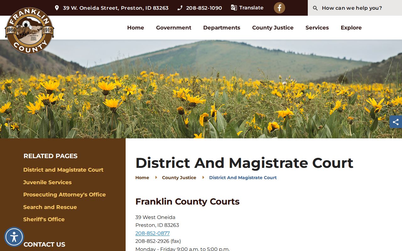 Franklin County criminal court case records counter