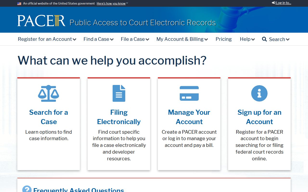 Franklin County federal criminal court case lookup through PACER